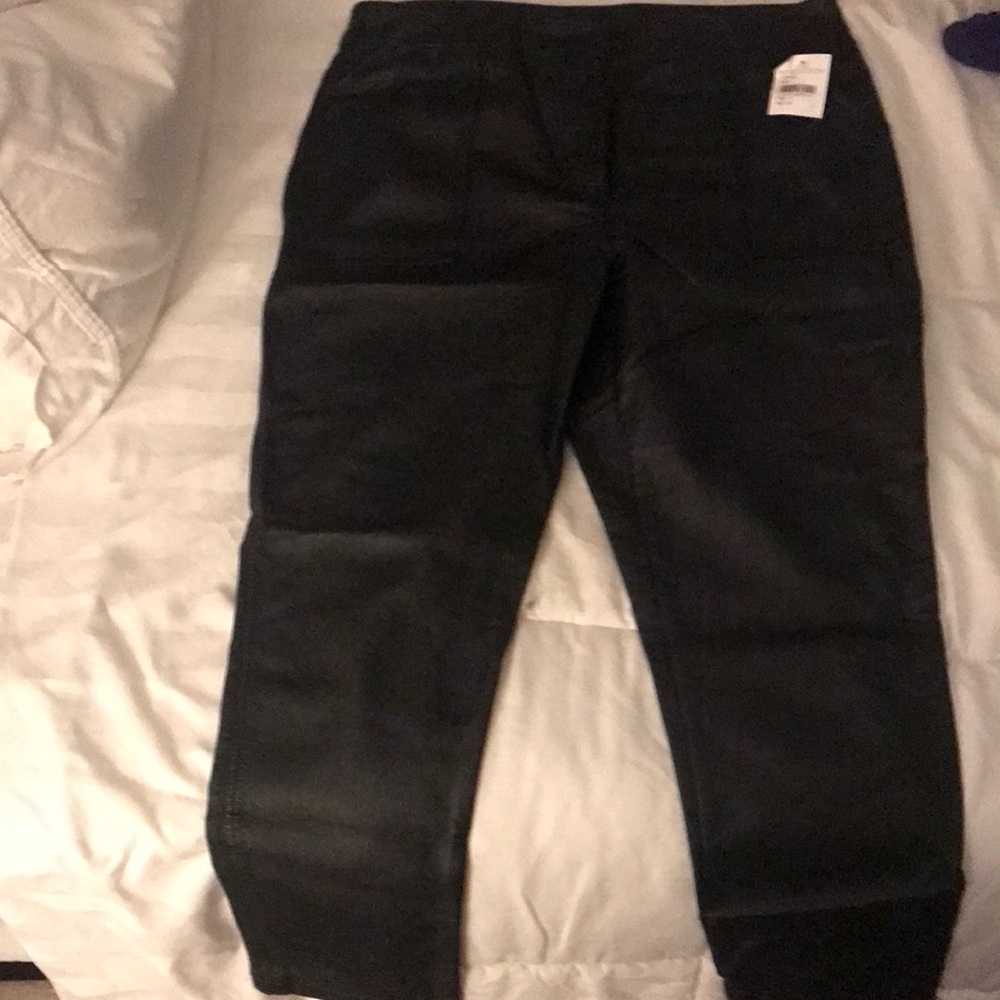 Top shop faux leather cropped pants